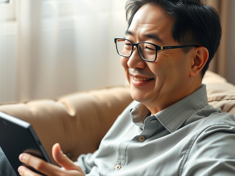 집에서 두뇌훈련 하는 시니어
