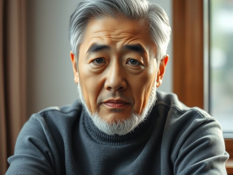 생각에 잠긴 시니어