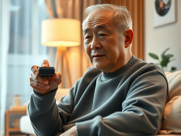 의료진이 기구로 고령 환자의 귀 안을 들여다보며 진찰하는 모습